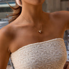 18K Gold Glitter Babe Dainty Ring Long Pendant Necklace