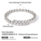 18K Gold Empire Glam CZ Bangle Bracelets Stack