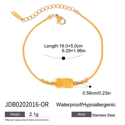 18K Gold Pastel Color Love Summer String Bracelet
