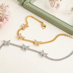18K Gold Flutter Pave Butterfly Chain Bracelet