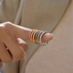 18K Gold and Silver Gem Palette Eternity Ring