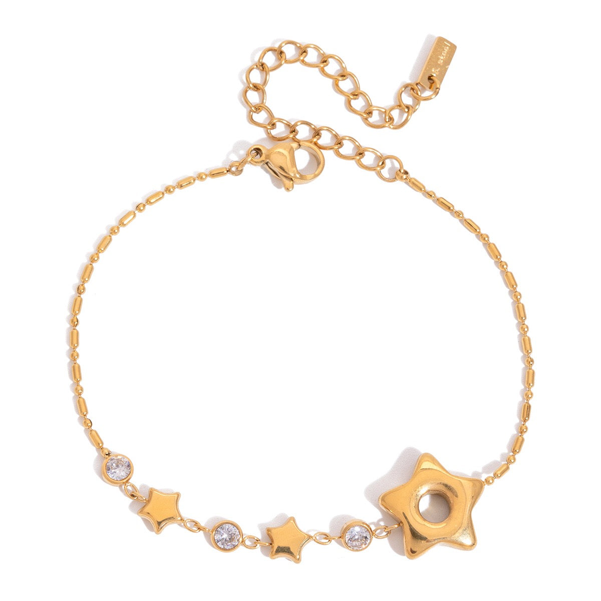 18K Gold Starlight Dainty Chain Tennis Bracelet Stack