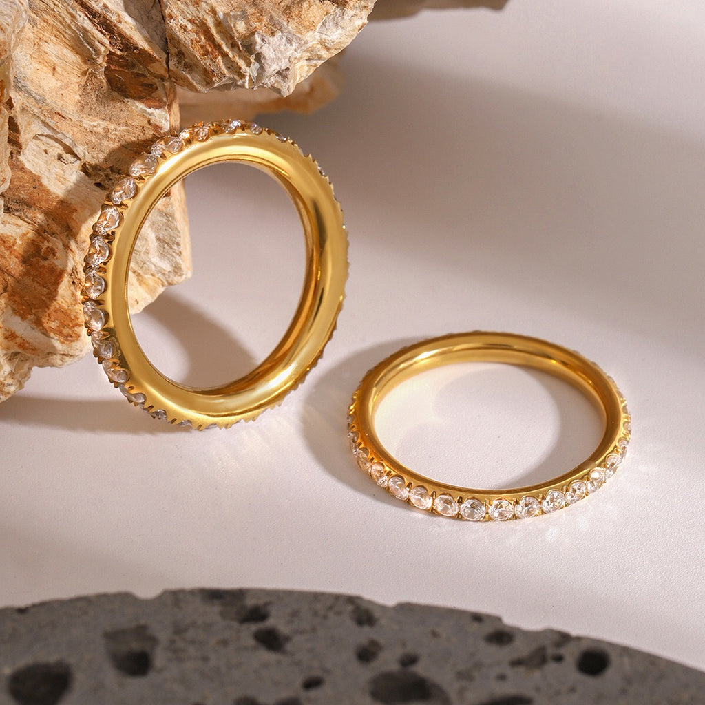 18K Gold Forever Yours Eternity Stacking Promise Couple Ring