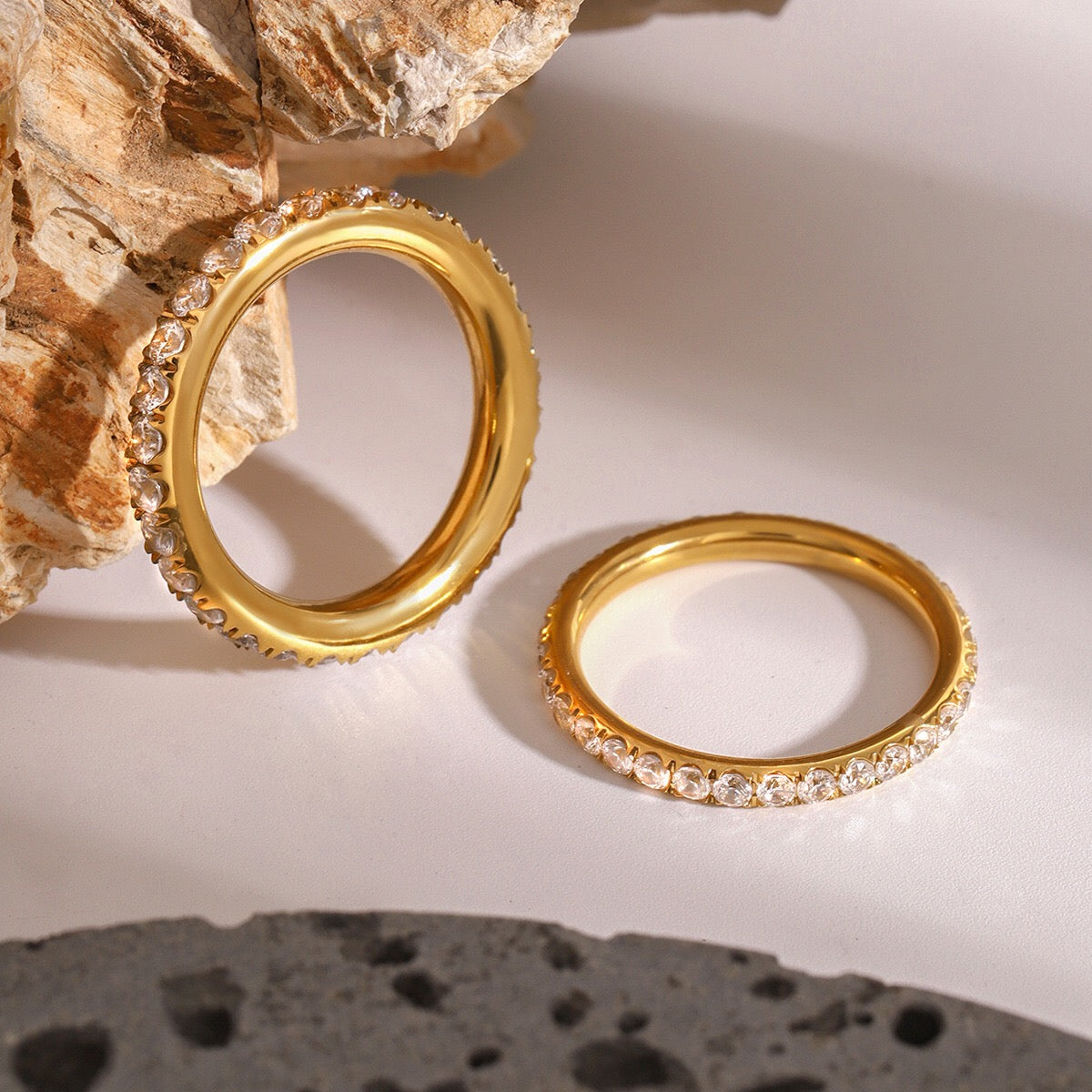 18K Gold Forever Yours Eternity Stacking Promise Couple Ring