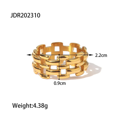 18K Gold Status Watch Band Chain Ring