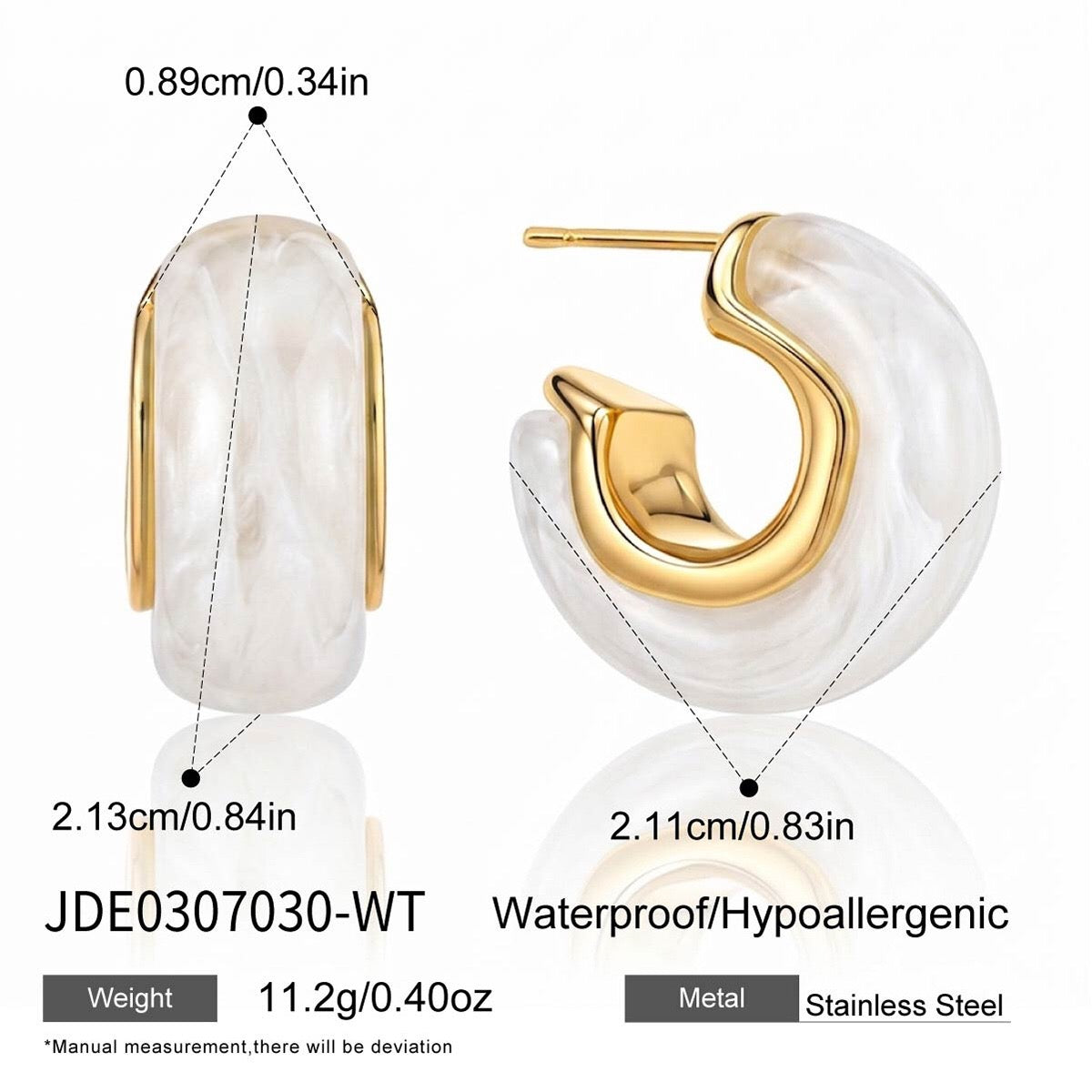 18K Gold Summer Gelato Chunky Hoop Huggie Earrings
