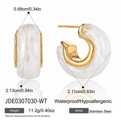 18K Gold Summer Gelato Chunky Hoop Huggie Earrings