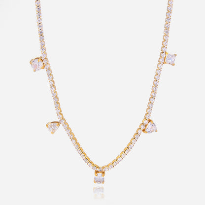 18K Gold Eternal Brilliance Tennis Dainty Choker Necklace