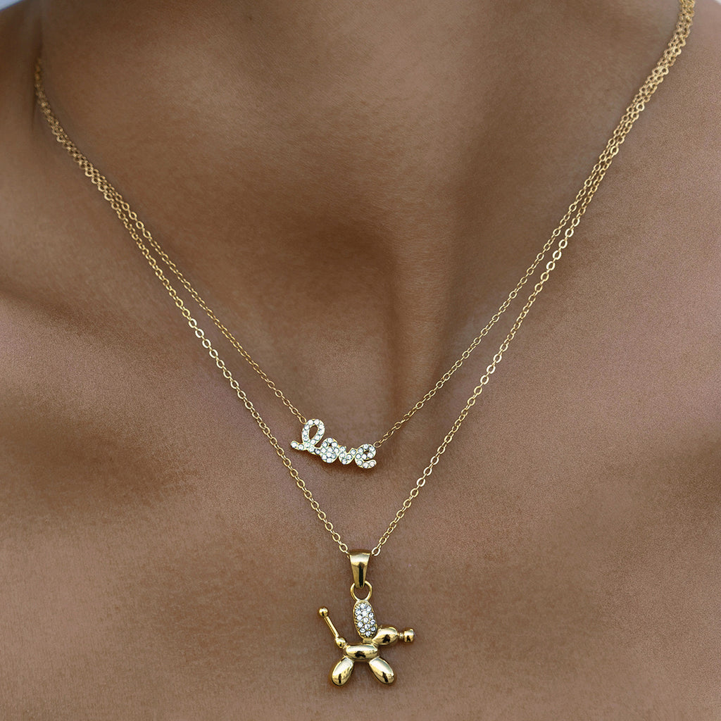 18K Gold Love Letter Necklace