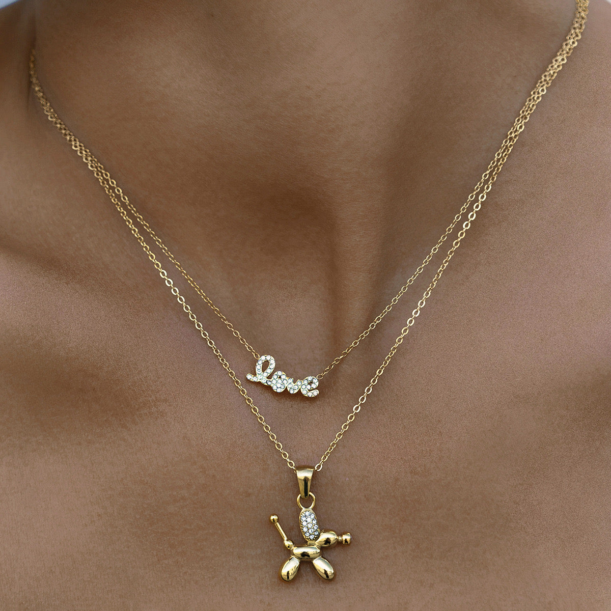 18K Gold Love Letter Necklace