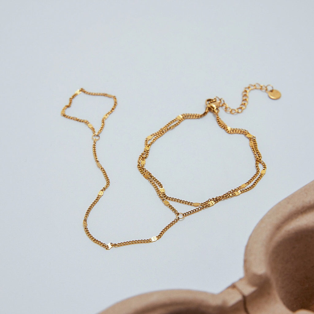 18K Gold Waterproof Chic Hand Chain Bracelet