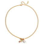 18K Gold Color Twinkle Dainty Charm Layered Tennis Necklace Set