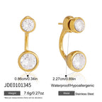 18K Gold and Silver Twin Flame Bezel Jacket Earrings