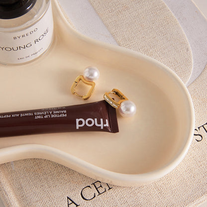 18K Gold Soft Brilliance Pearl Stud Earrings