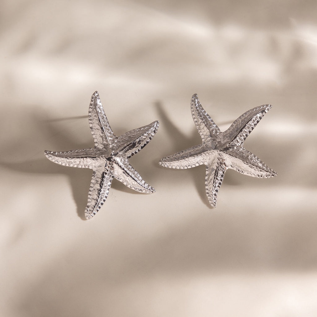 Silver Siren Starfish Statement Stud Earrings