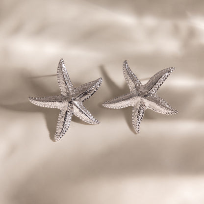 Silver Siren Starfish Statement Stud Earrings
