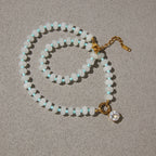 18K Gold Color Therapy Beaded Pendant Necklace