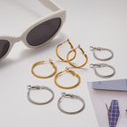 18K Gold and Silver Minimalist Essential Hoop Huggie Earrings