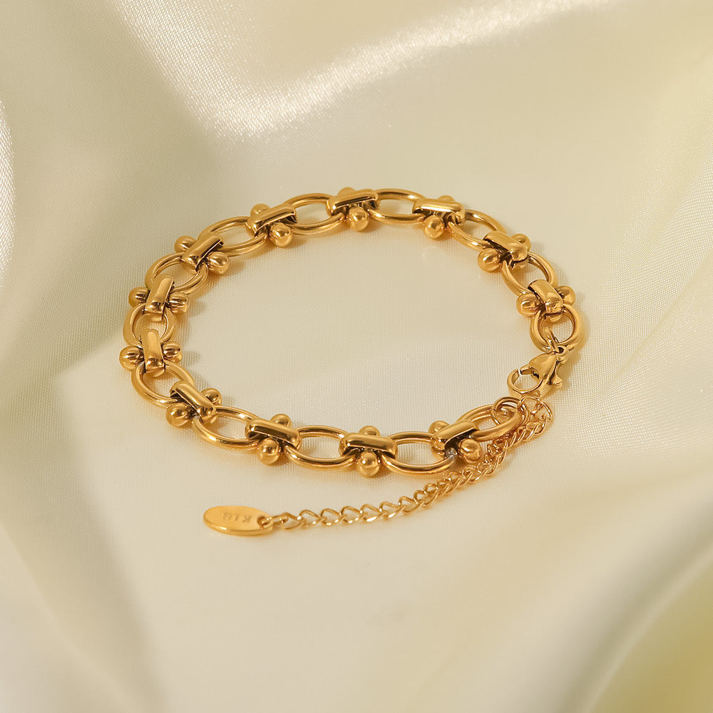 18K Gold Classic Circle Chain Bracelet