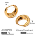 18K Gold Classic Dome Small Hoop Huggie Earrings