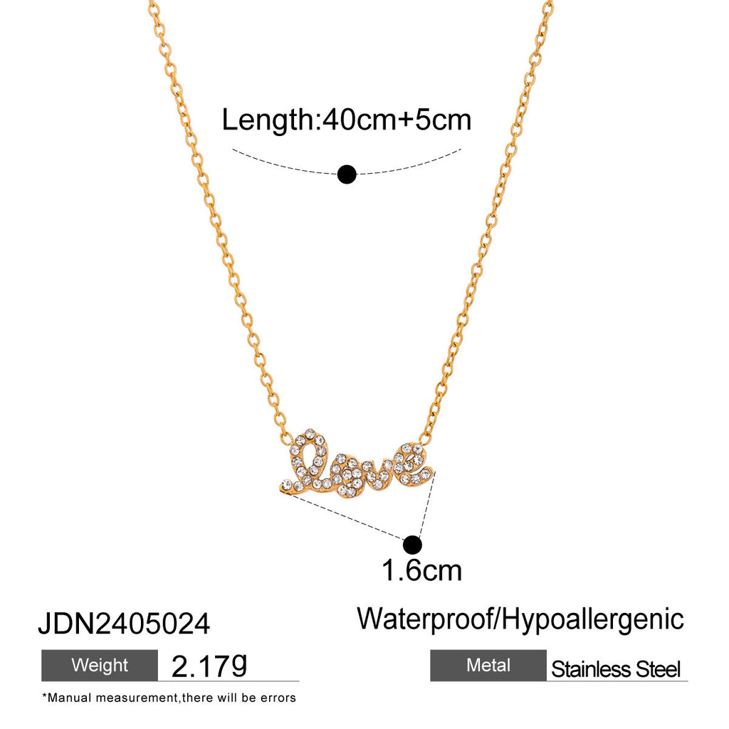 18K Gold Love Letter Necklace