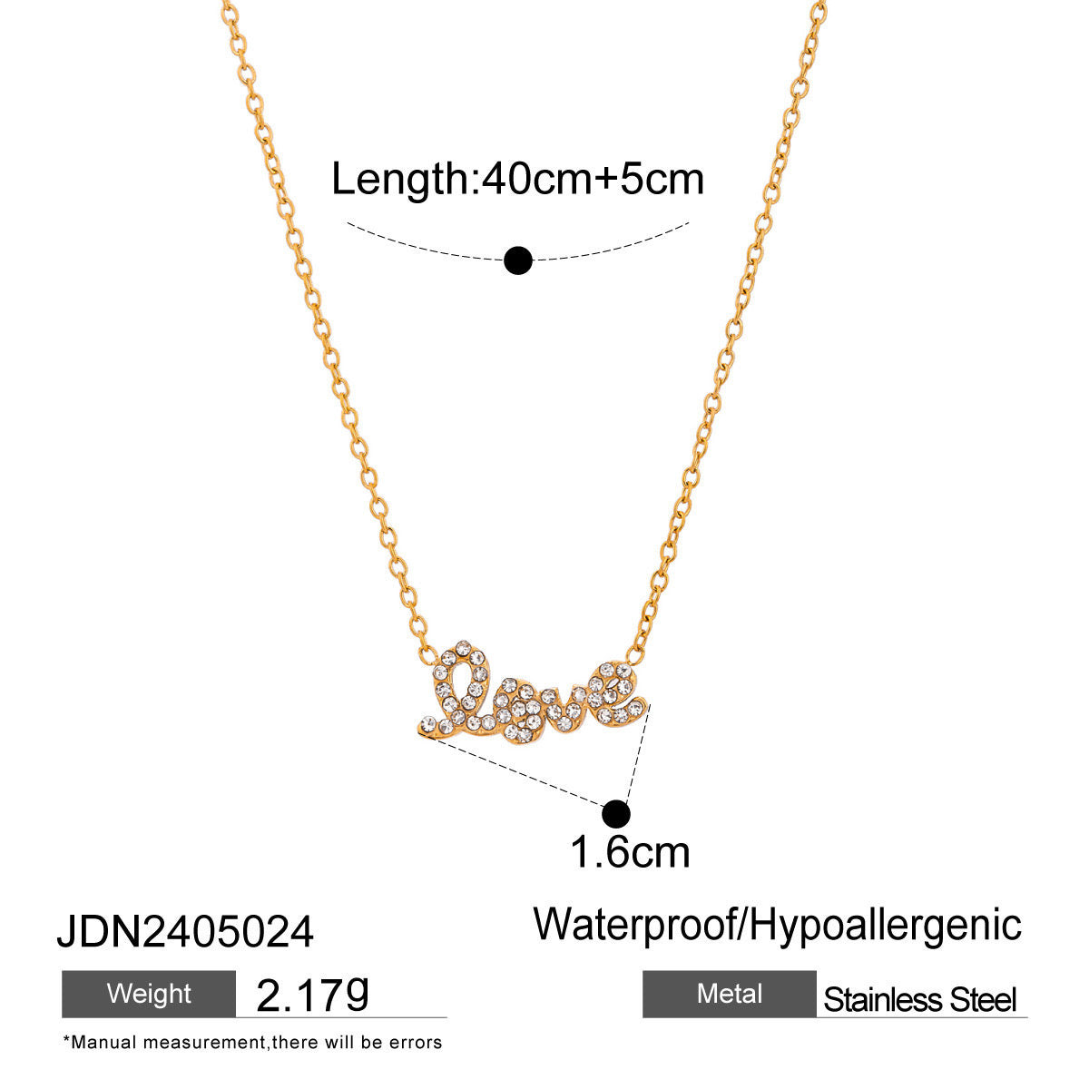 18K Gold Love Letter Necklace