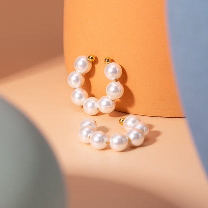 18K Gold Classic Pearl Ear Cuffs