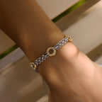 18K Gold and Silver Off Duty Two Tone Chain Bracelet