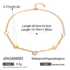 18K Gold Flower Paperclip Chain Bracelet