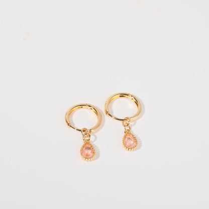 14K Gold Chic Birthstone Huggie Earrings