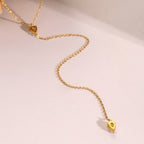 18K Gold Minimalist Lariat Necklace