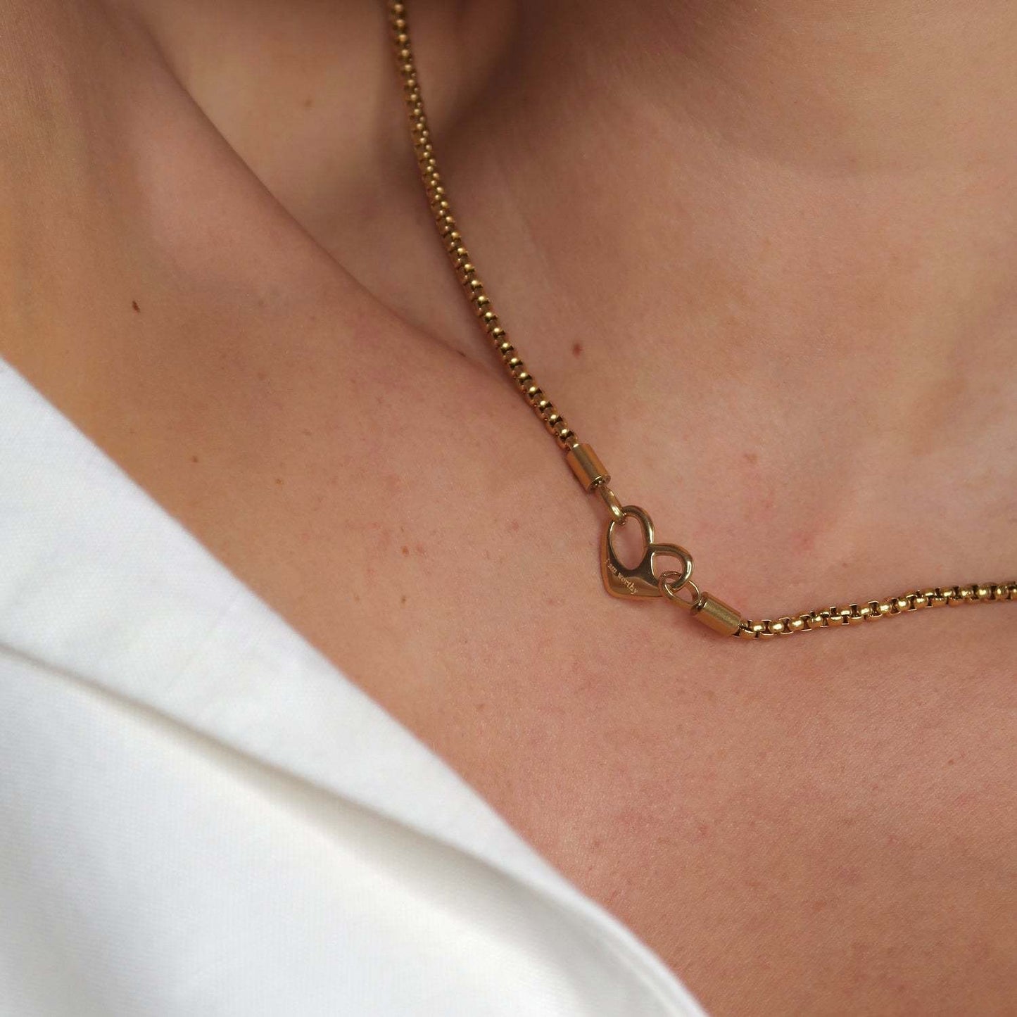 18K Gold I Am Worthy Heart Necklace