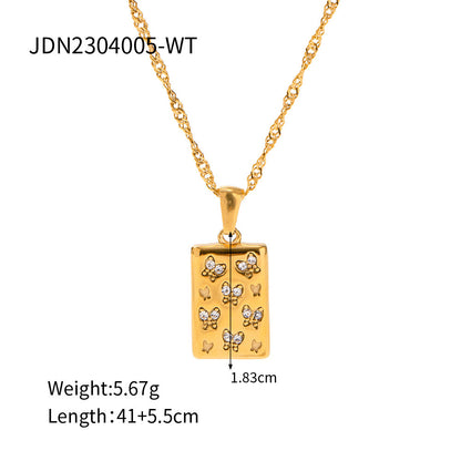 18K Gold Plate Butterfly Necklace