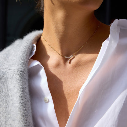 18K Gold High-wattage sparkle Pedant Y Shape Layered Necklace Set