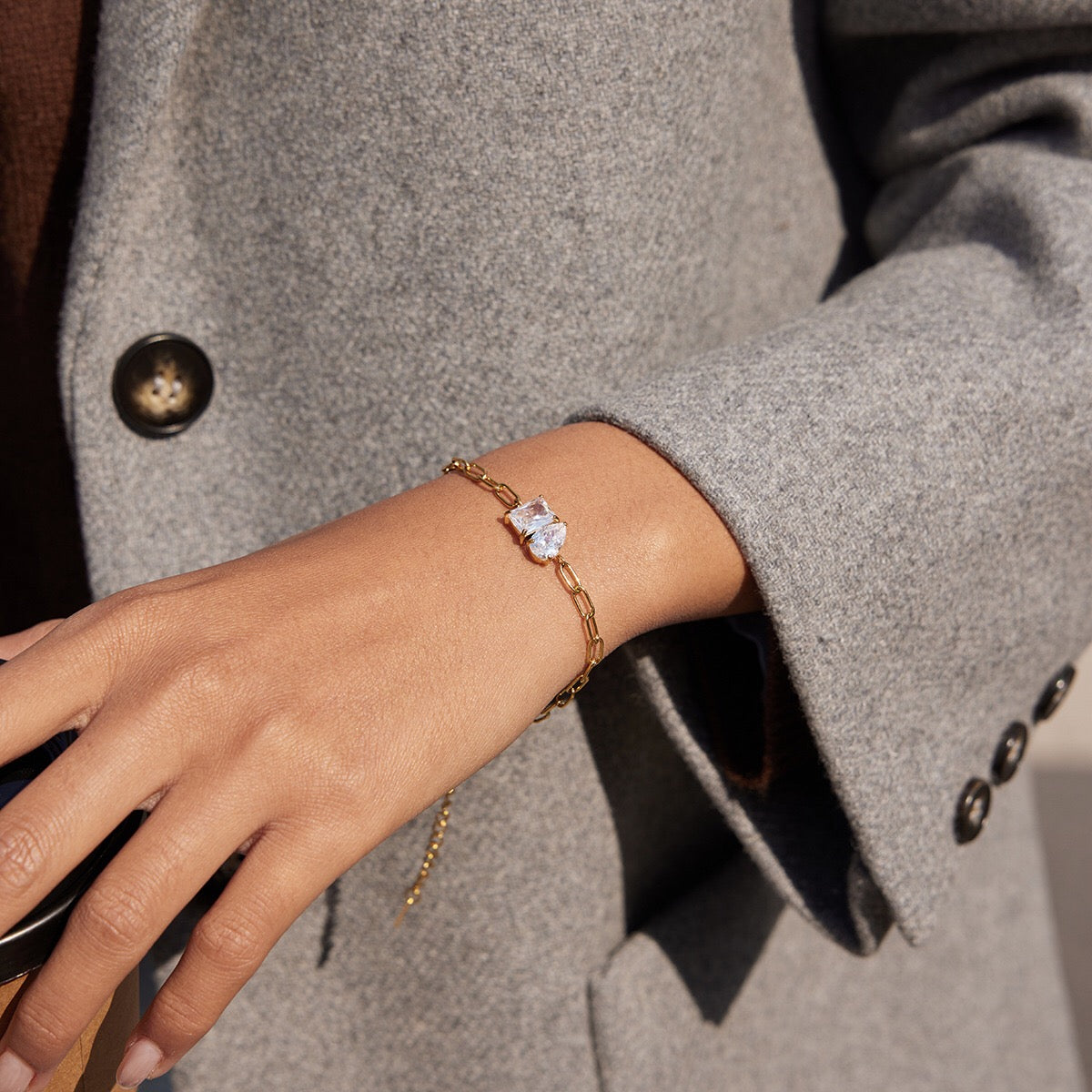 18K Gold Perfect Match Paperclip Chain Dainty Bracelet