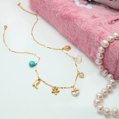 18K Gold Wicked West Cowgirl Charm Necklace