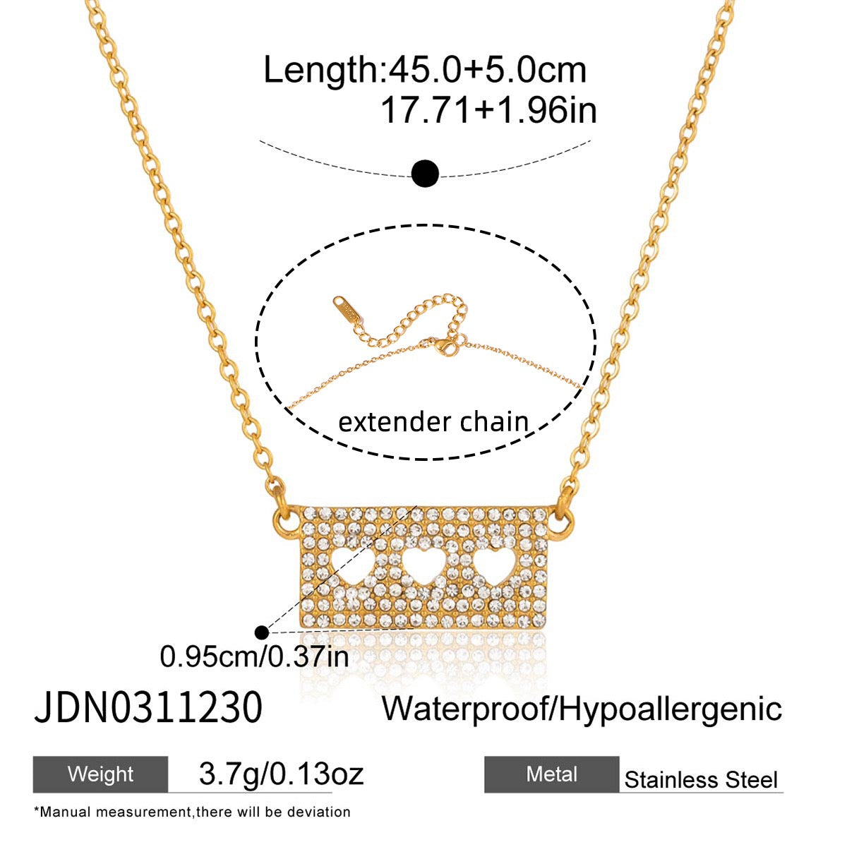 18K Gold Fully Iced Pave Heart Plate Pendant Necklace
