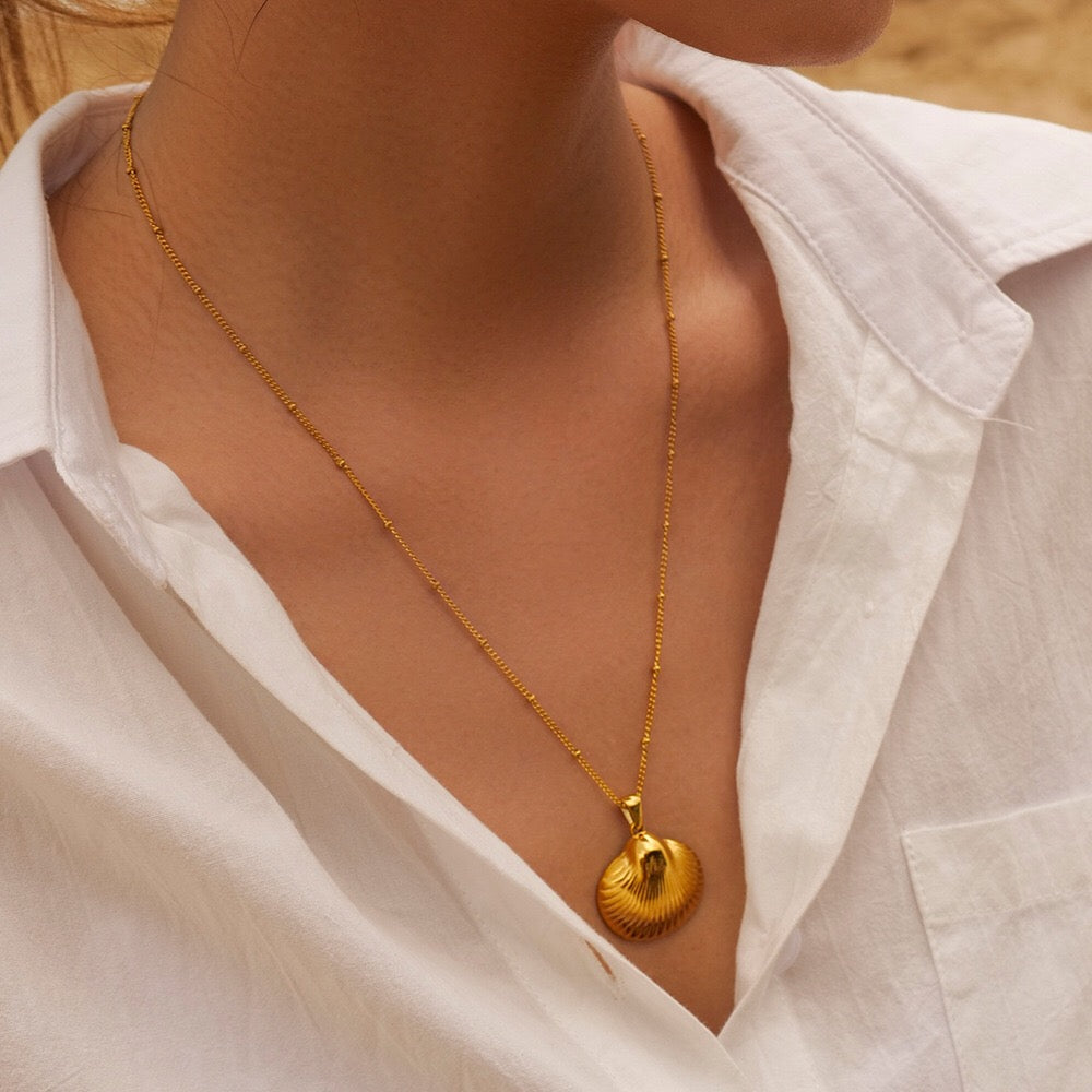 18K Gold Seashell Extra Long Necklace
