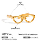 18K Gold Sexy Nerd Dainty Glasses Stacking Cuff Ring