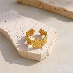 18K Gold Cherry Blossom Flower Band Ring