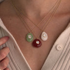 18K Gold Summer Healing Color Stone Long Pendant Necklace
