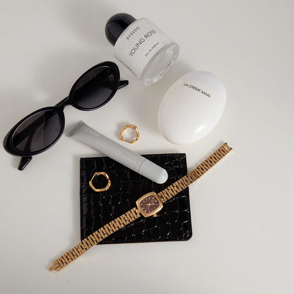 18K Gold Smooth Sway Wave Huggie Earrings Cartilage Studs Ear Cuffs Stack