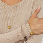 18K Gold Minimalist Bead Pendant Necklace