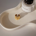 18K Gold Gentle Strength Flower Statement Band Ring