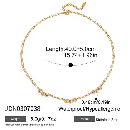 18K Gold Cosmic Glow Paperclip Curb Chain Layered Necklace Set