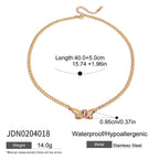 18K Gold Pink Butterfly Curb Chain Necklace