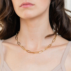 18K Gold Classic Paperclip Chain Necklace