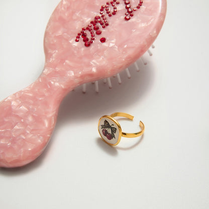 18K Gold Red Cherry Ring