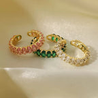 18K Gold Dazzle Bling Tennis Ring