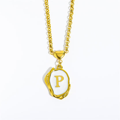 18K Gold Luxury Initial Pendant Necklace